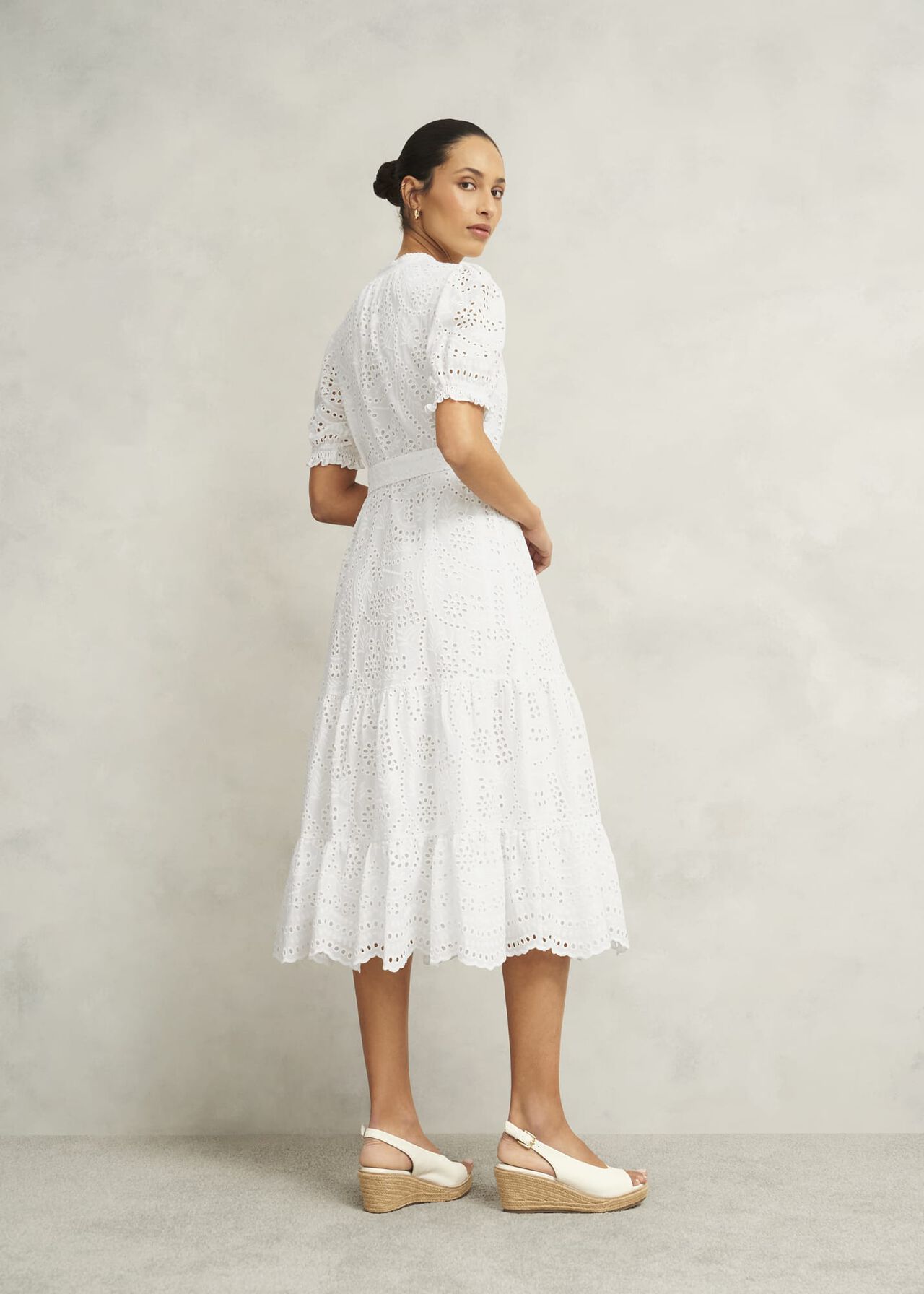 Rosanna Broderie Dress, Hobbs White, hi-res