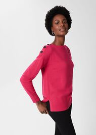 Kayley Jumper With Cashmere, Raspberry Pink, hi-res