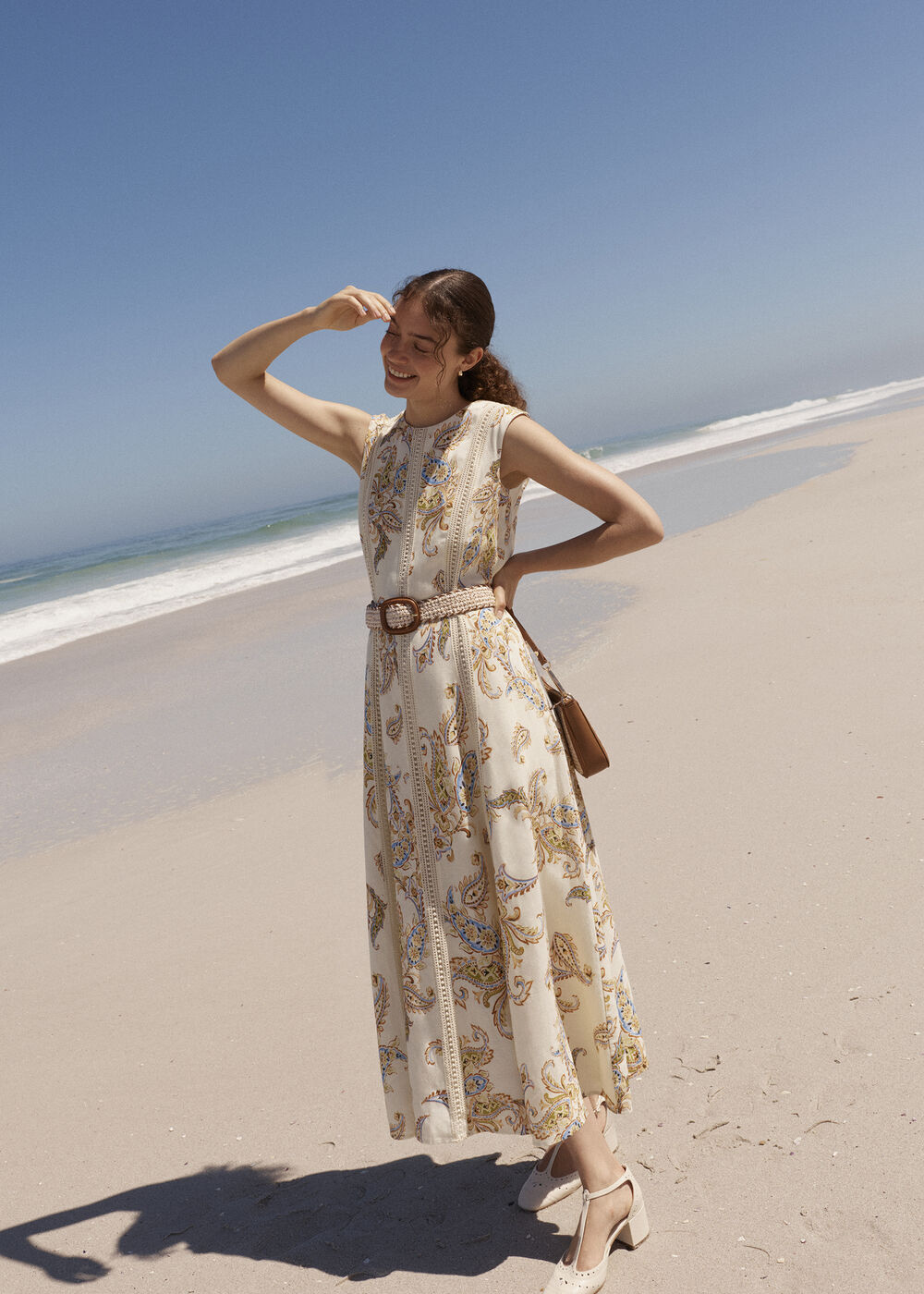 Uma Trimmed Linen Dress | Hobbs US |