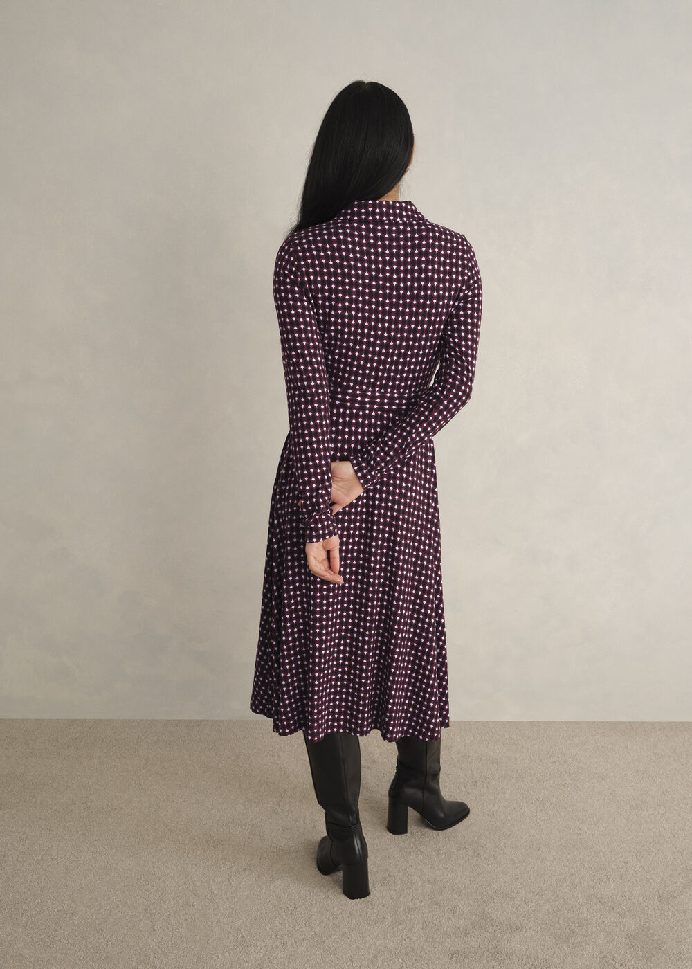 Clarice Jersey Dress, Navy Multi, hi-res