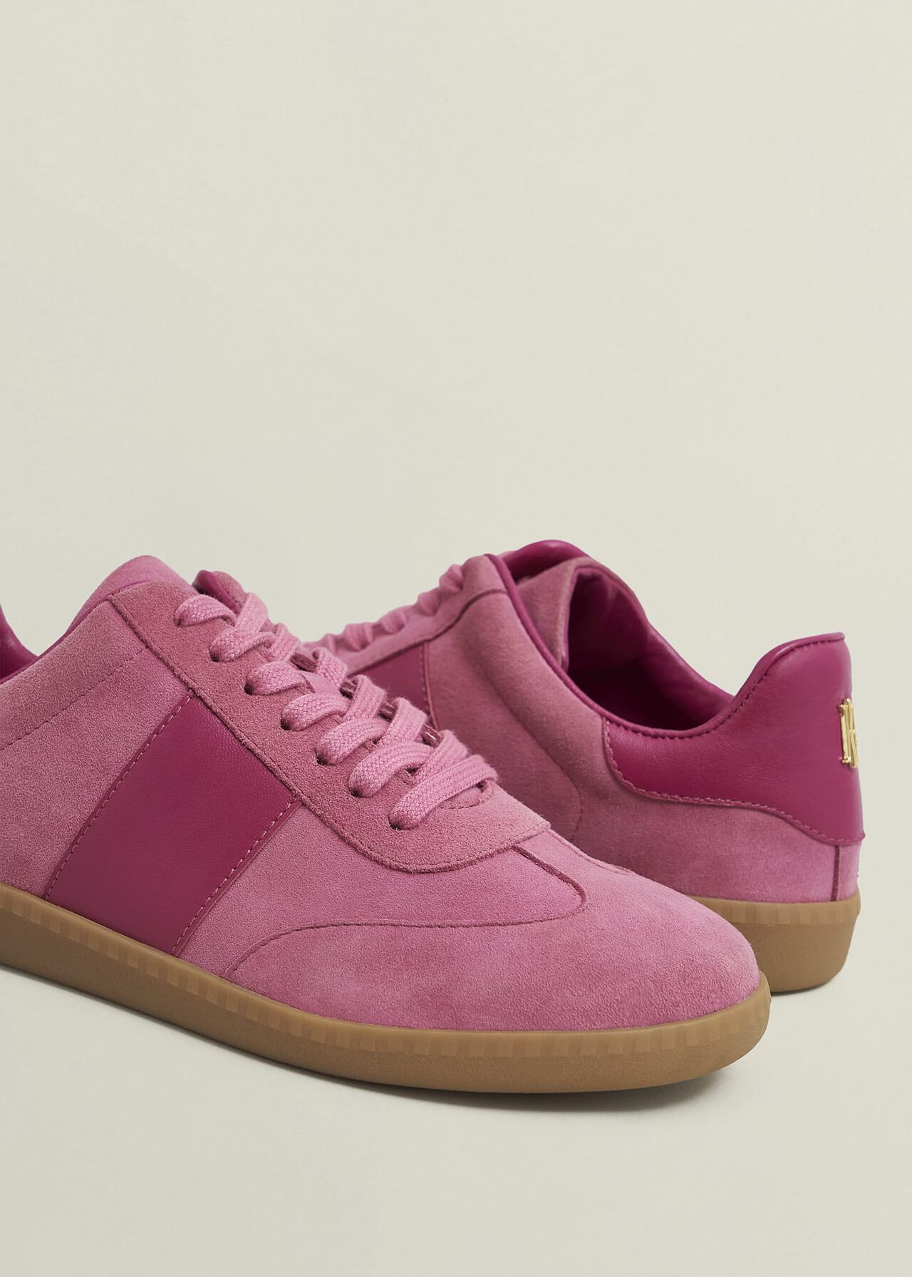 Etta Suede Trainers, Pink Multi, hi-res