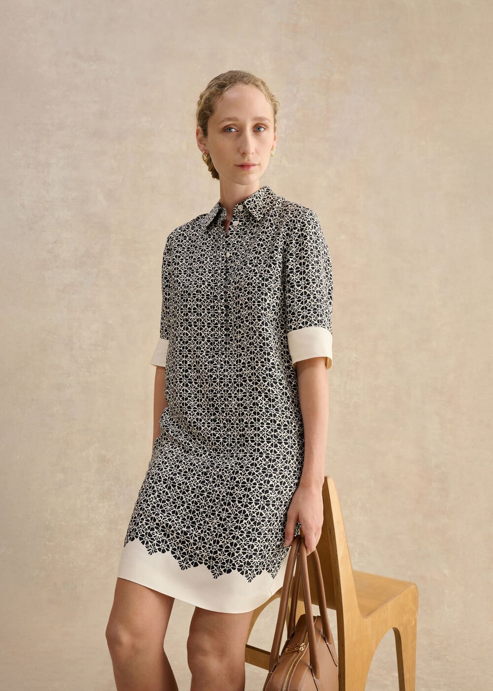 Marciella Dress, Navy Cream, hi-res