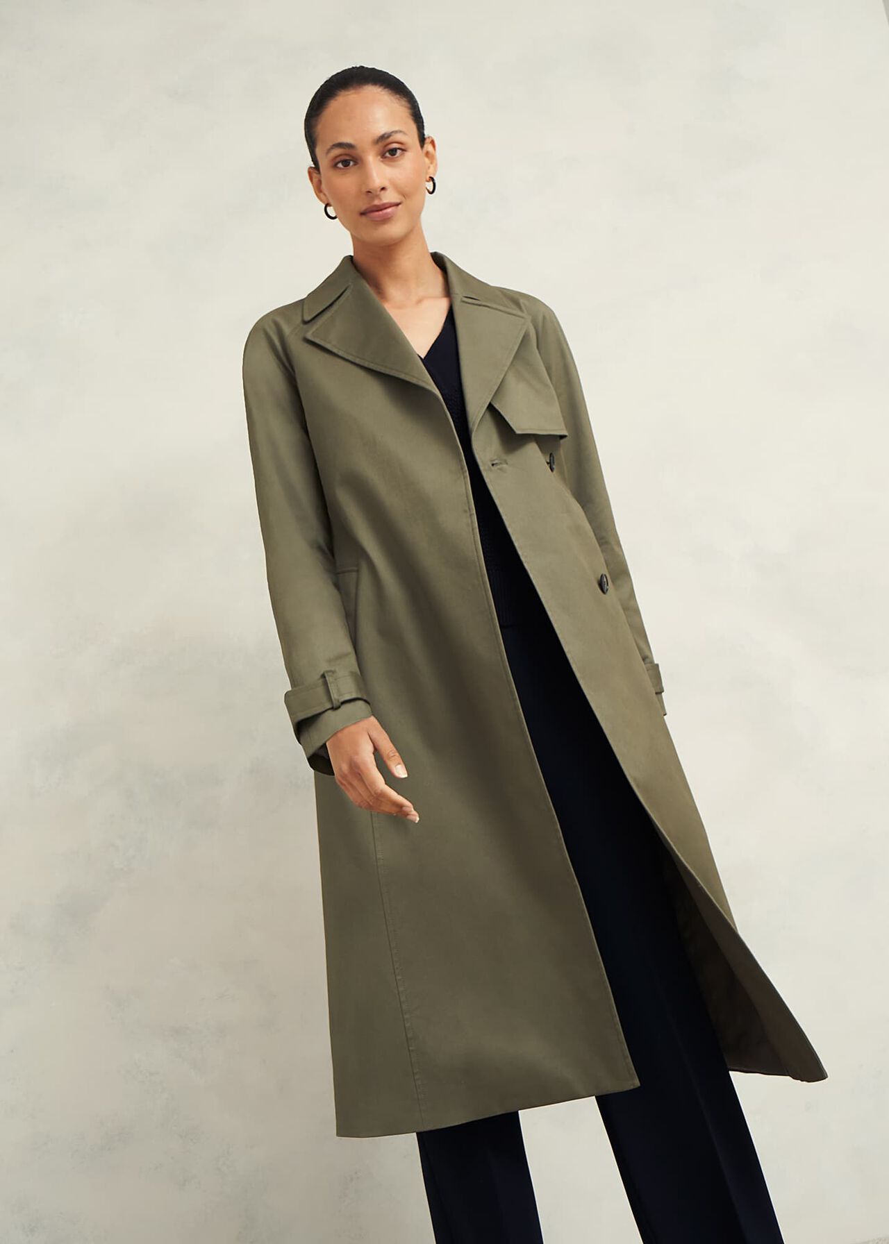 Rhian Shower Resistant Trench Coat, Olive Green, hi-res