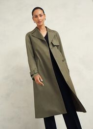Rhian Shower Resistant Trench Coat, Olive Green, hi-res
