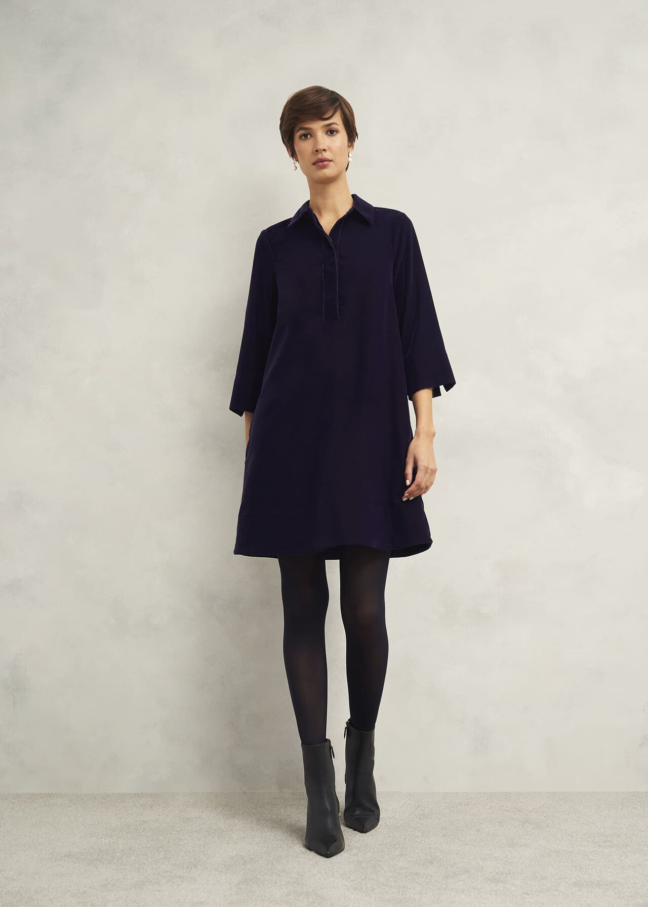 Velvet Marciella Dress, Midnight Navy, hi-res