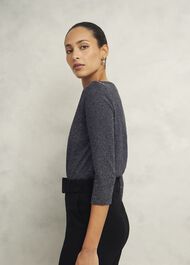 Sonya Sparkle Top, Black Silver, hi-res