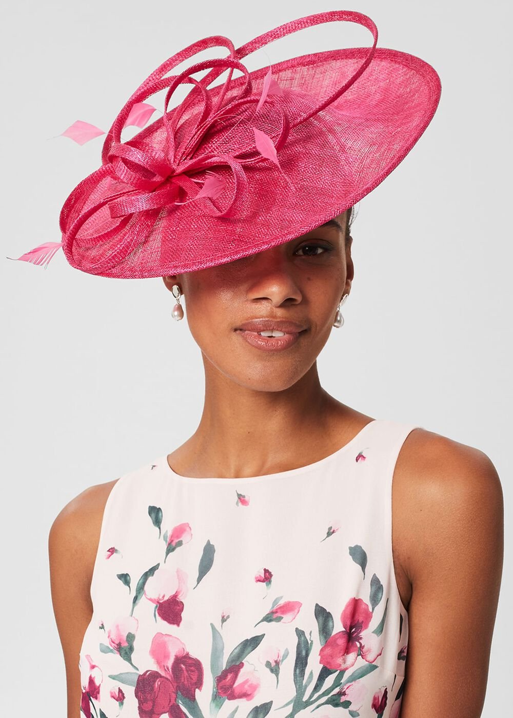 Freya Fascinator, Bright Pink, hi-res