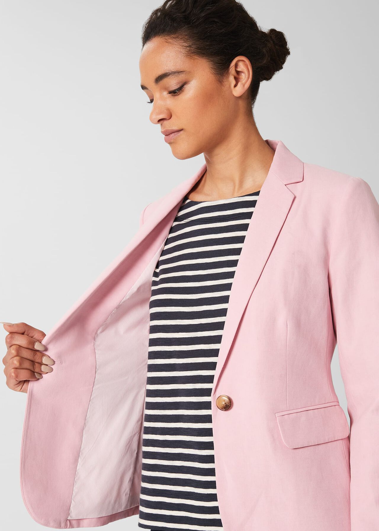 Trinity Silk Blend Jacket, Pale Pink, hi-res