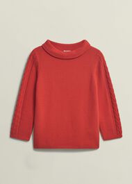 Camilla Cotton Jumper, Scarlet Red, hi-res