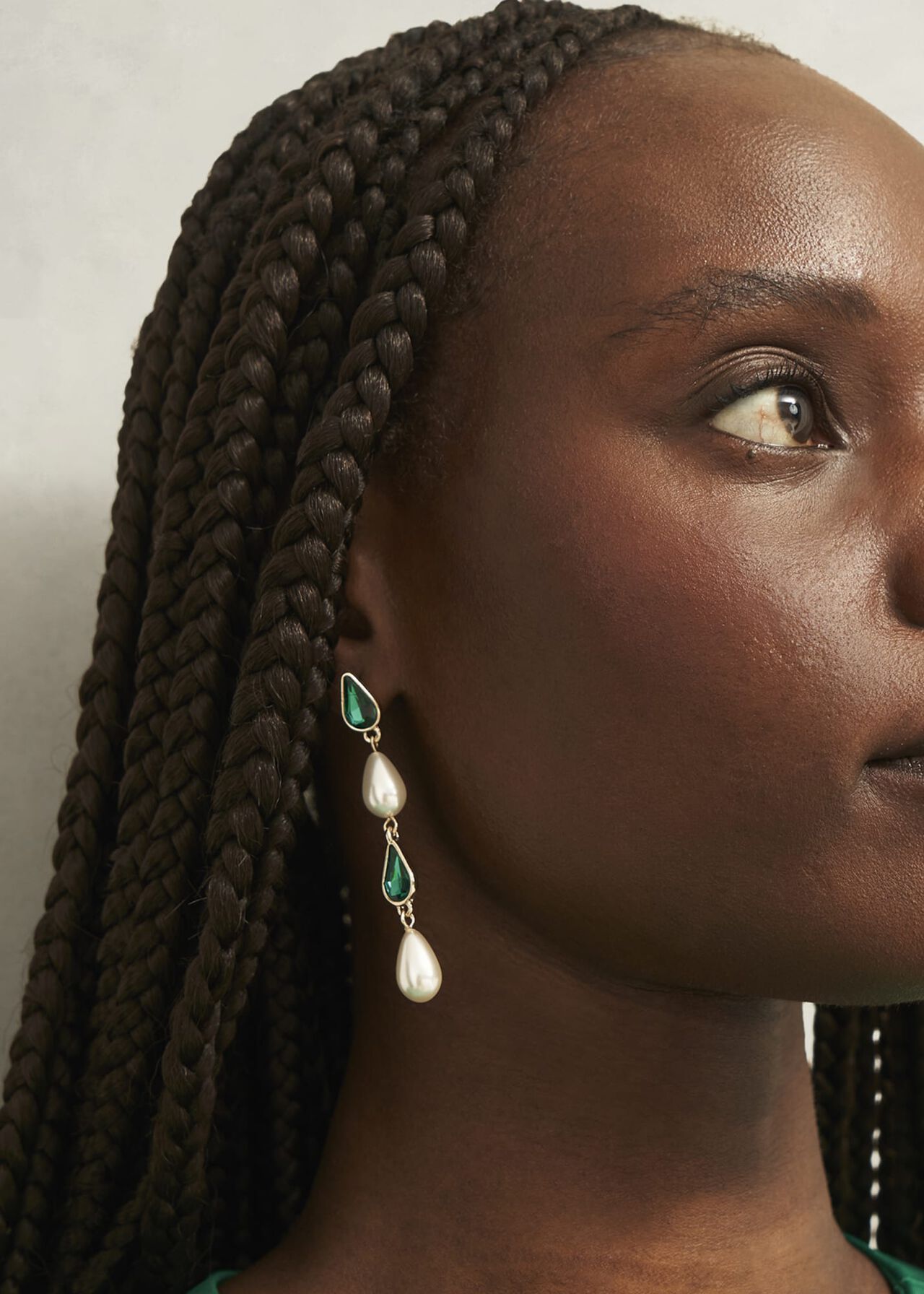 Laurie Earring, Gold Green, hi-res