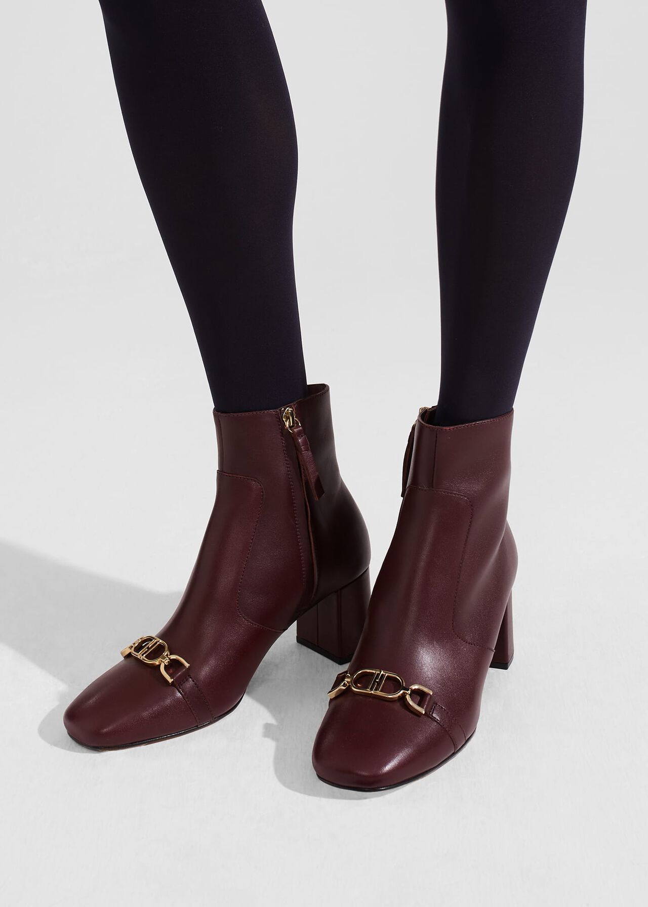 Rosella Trim Ankle Boots, Mahogany Red, hi-res