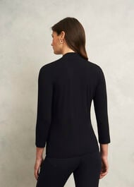 Aimee Double Fronted Top, Black, hi-res