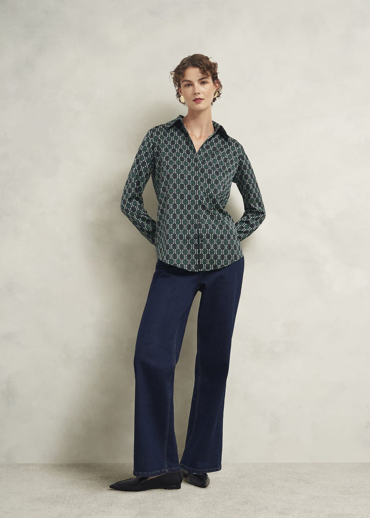 Finwell Satin Shirt, Multi, hi-res