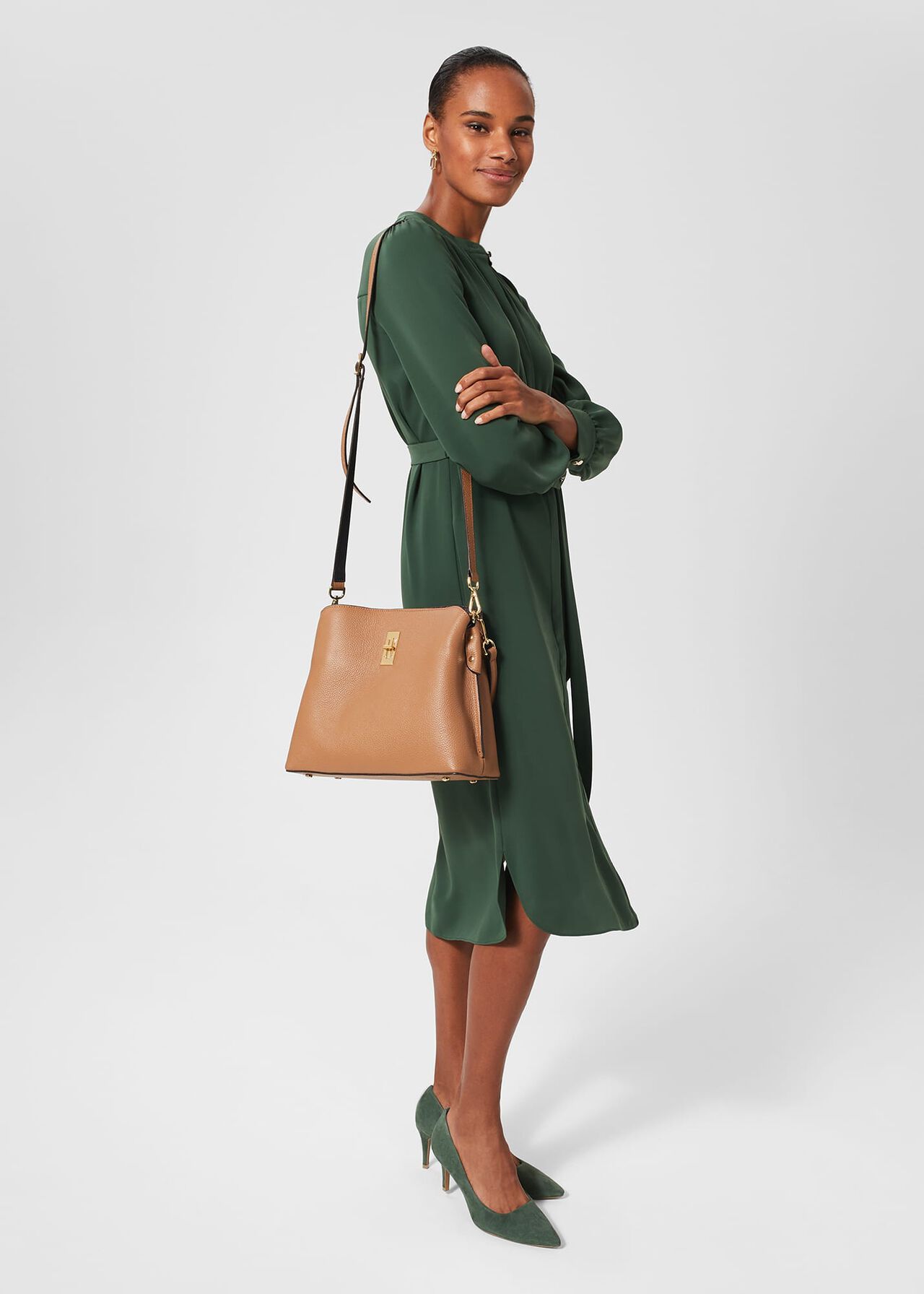 Elberry Shoulder Bag, Camel Navy, hi-res