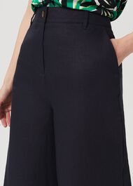 Toni Linen Culotte, Navy, hi-res