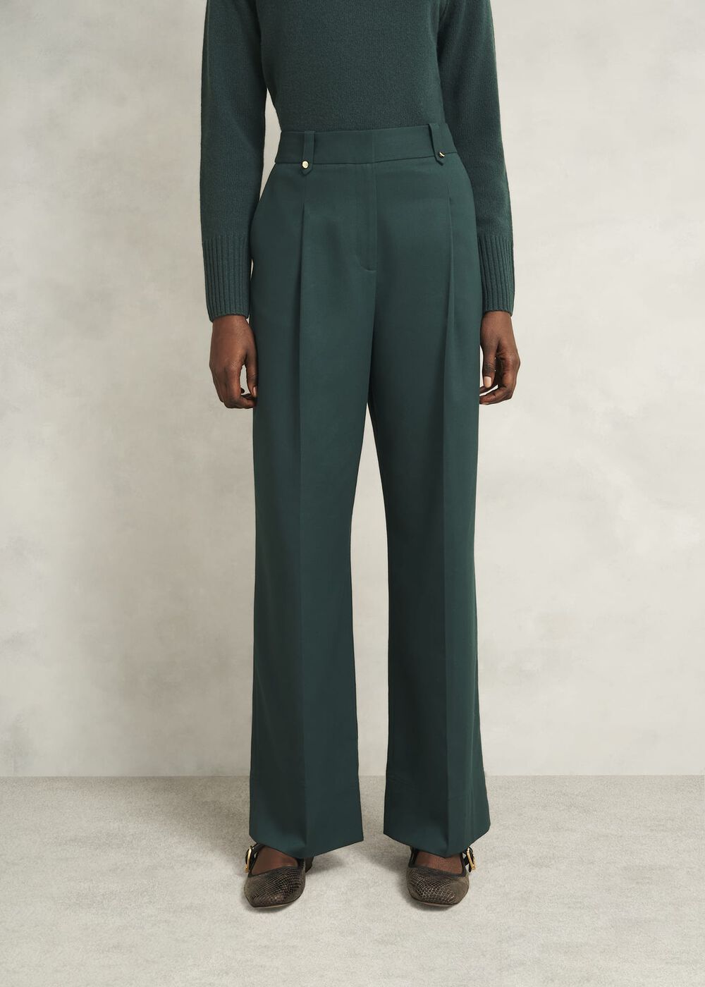 Lucile Wide Trousers, Ponderosa Green, hi-res