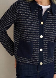 Sasha Knitted Jacket, Navy, hi-res