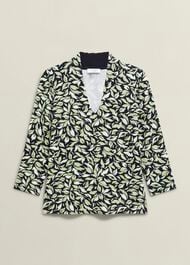 Aimee Printed Top, Navy Green, hi-res
