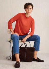 Catriona Roll Neck Top, Pepper Red, hi-res