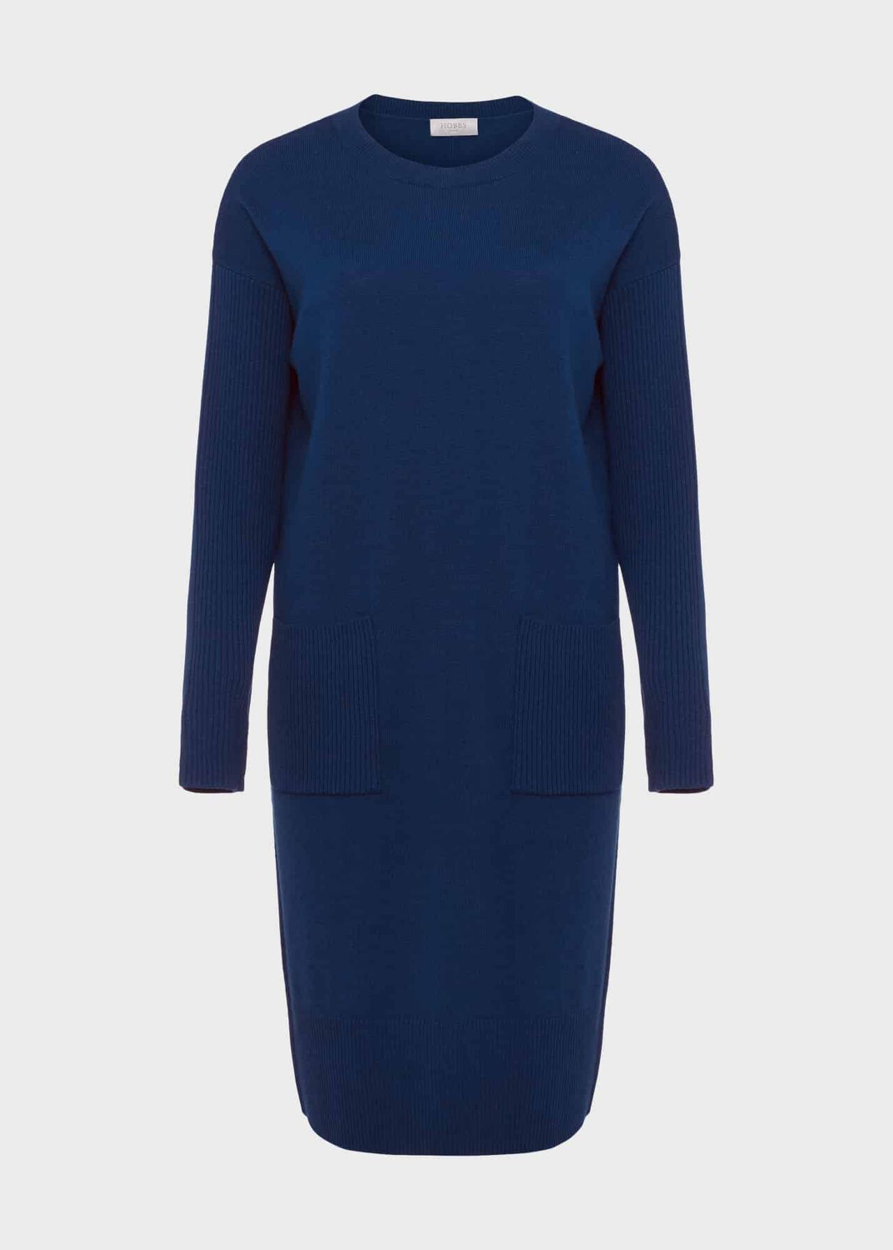 Devora Knitted Dress With Cashmere, Steel Blue, hi-res