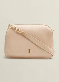 Milan Satin Clutch Bag, Warm Taupe, hi-res