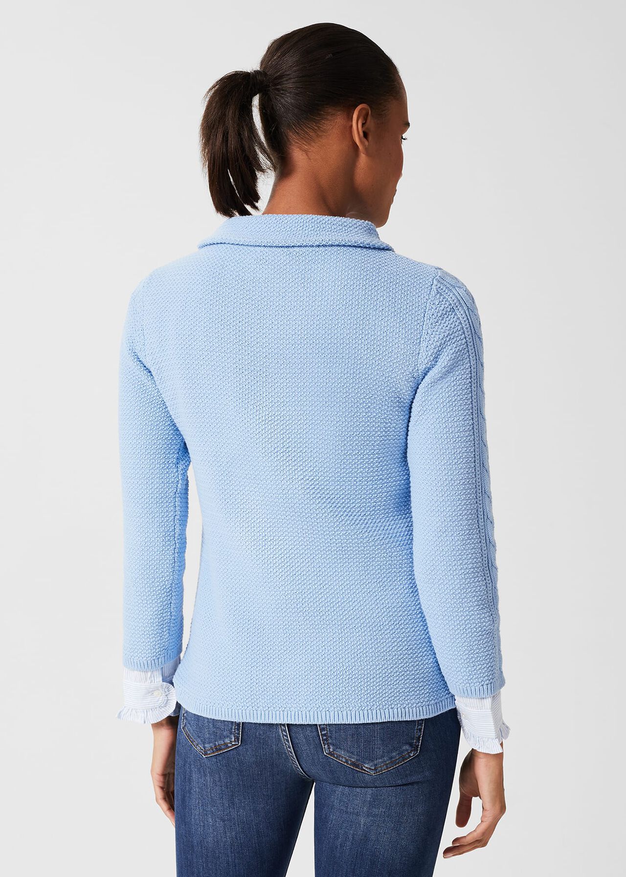 Camilla Cotton Sweater, Serene Blue, hi-res