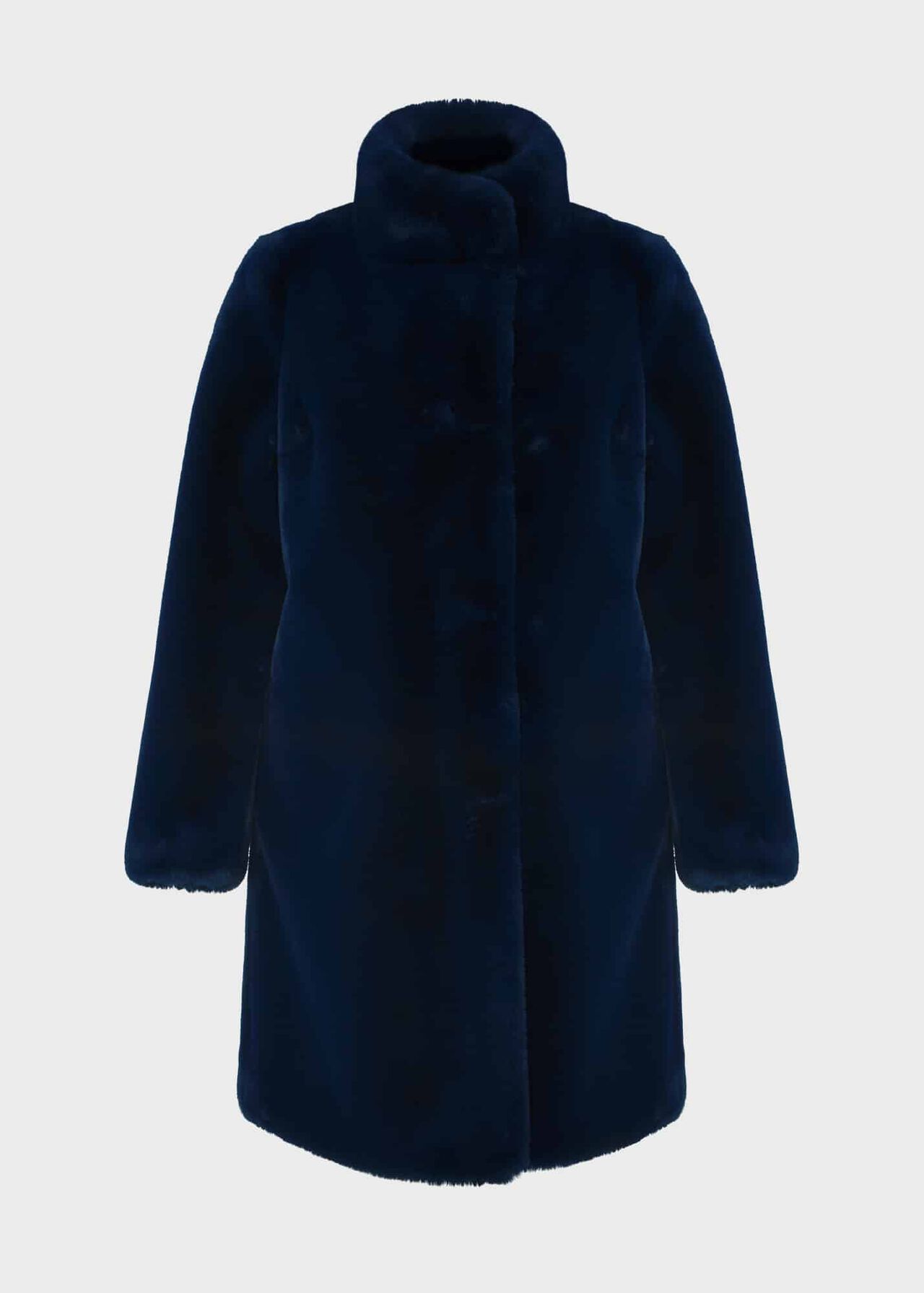 Petite Maddox Faux Fur Coat, Steel Blue, hi-res