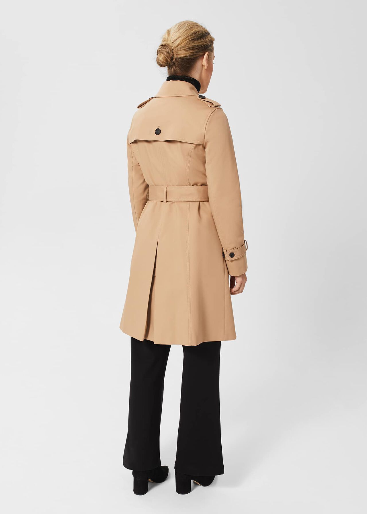 Petite Saskia Shower Resistant Trench Coat, Tan, hi-res