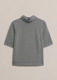 Tali Textured Top, Navy Ivory, hi-res