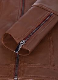 Fran Leather Jacket, Dark Plum, hi-res