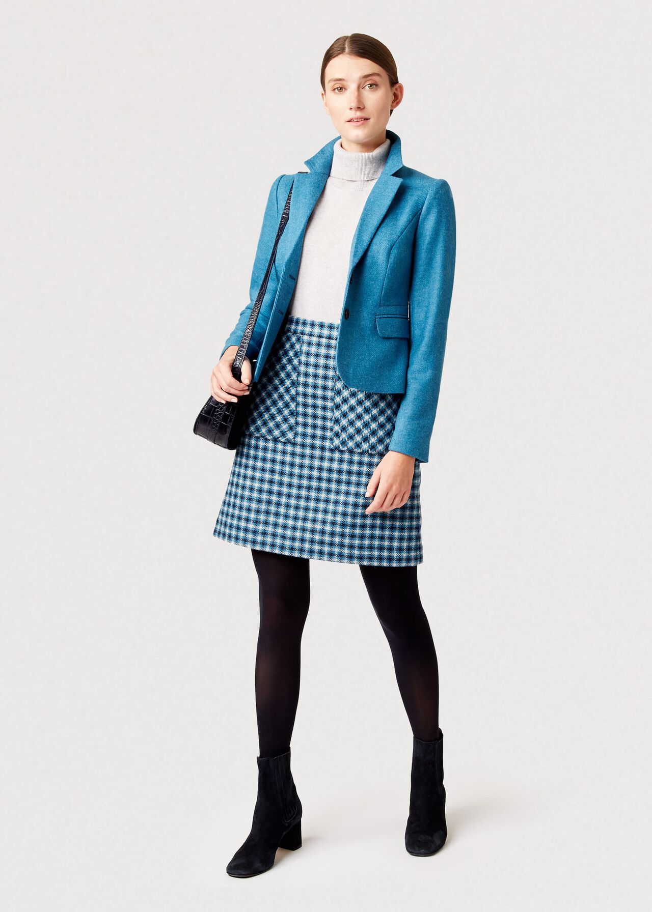 Elodie Wool Skirt, Kingfisher Mult, hi-res