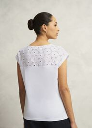 Thea Broderie Top, White, hi-res