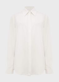 Eva Silk Shirt, Ivory, hi-res