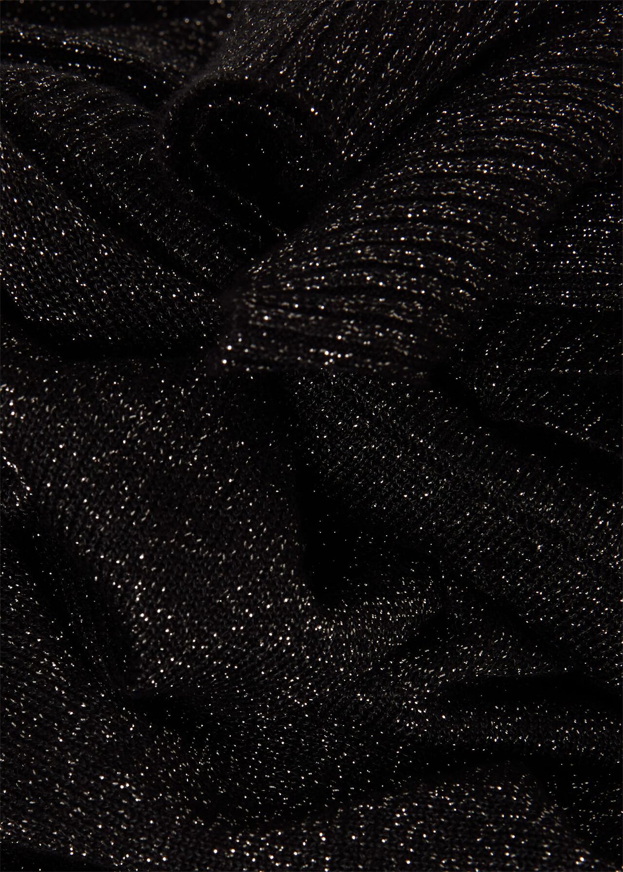 Olive Sparkle Roll Neck Jumper, Black Silver, hi-res