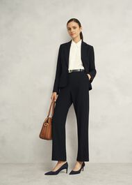 Ivy Straight Trousers, Navy, hi-res