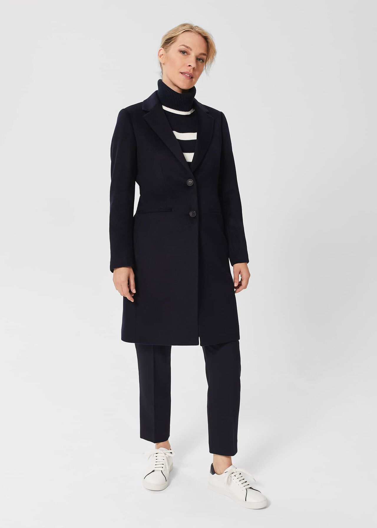 Petite Tilda Wool Coat, Navy, hi-res
