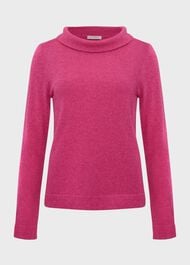 Audrey Wool Cashmere Jumper, Pink Marl, hi-res