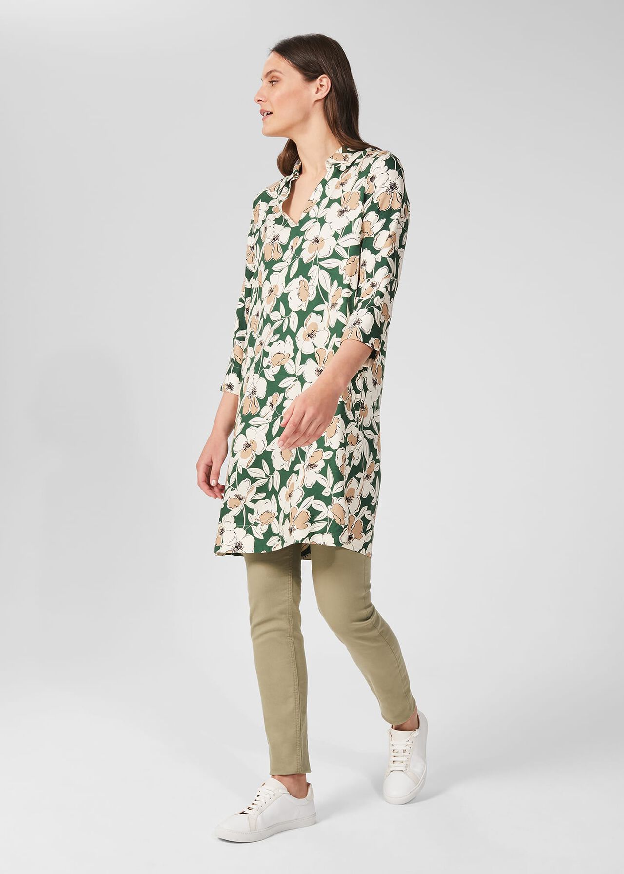 Marea Floral Tunic Dress, Green Multi, hi-res