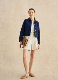 Martie Cotton Slub 3/4 Sleeve Top, White, hi-res