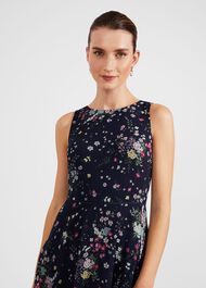 Carly Floral Fit And Flare Dress, Navy Multi, hi-res