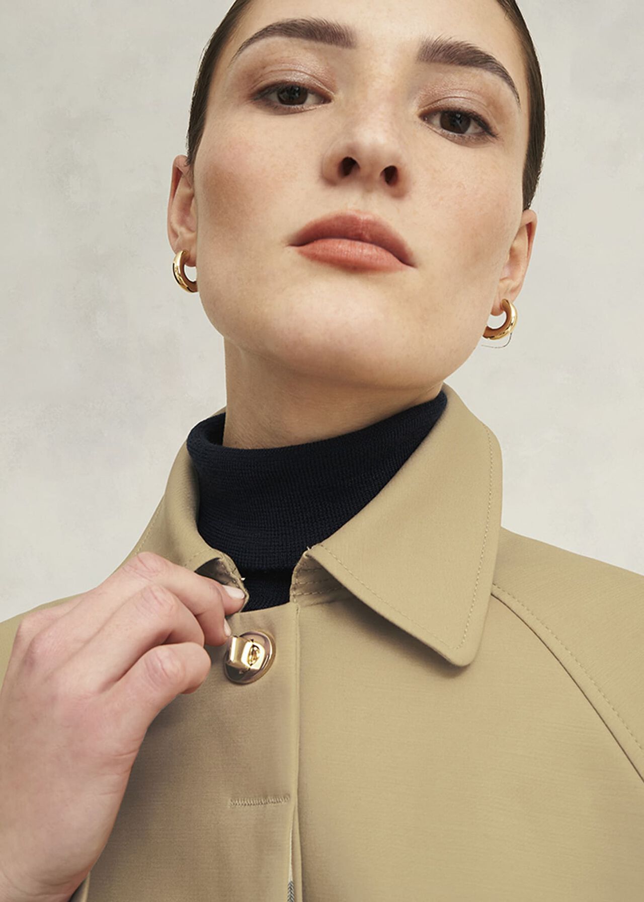 Vivienne Shower Resistant Trench Coat, Fawn Beige, hi-res