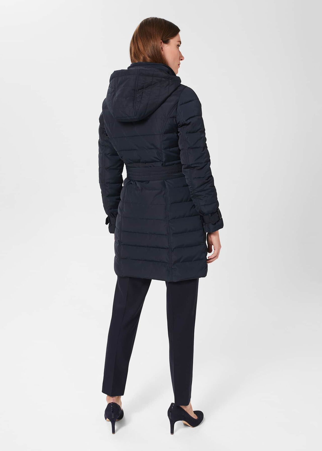 Corina Water Resistant Puffer Trench , Navy, hi-res