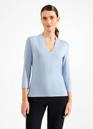 Aimee Plain Top, Muted Blue, hi-res