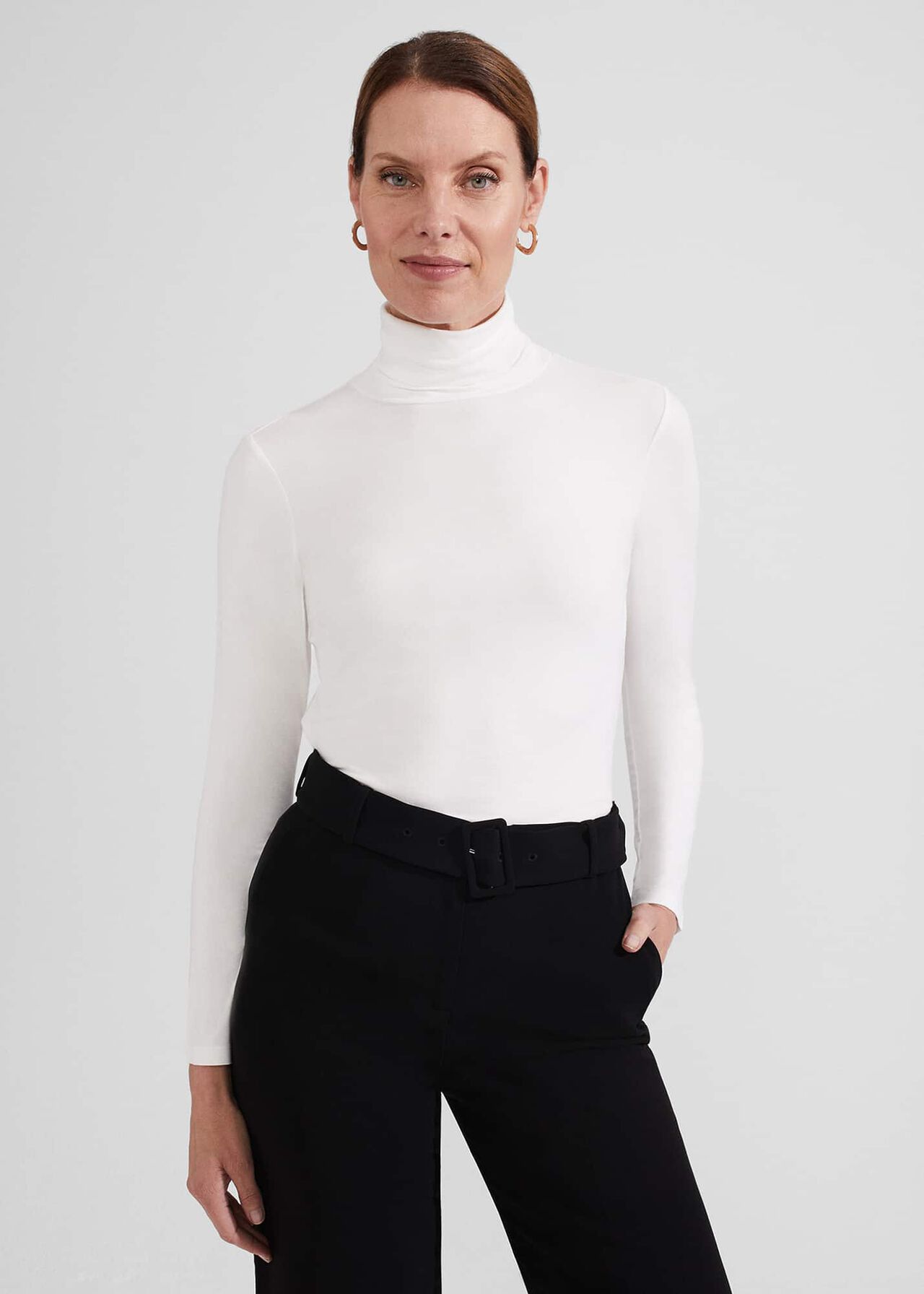 Mischa Turtle Neck, Ivory, hi-res