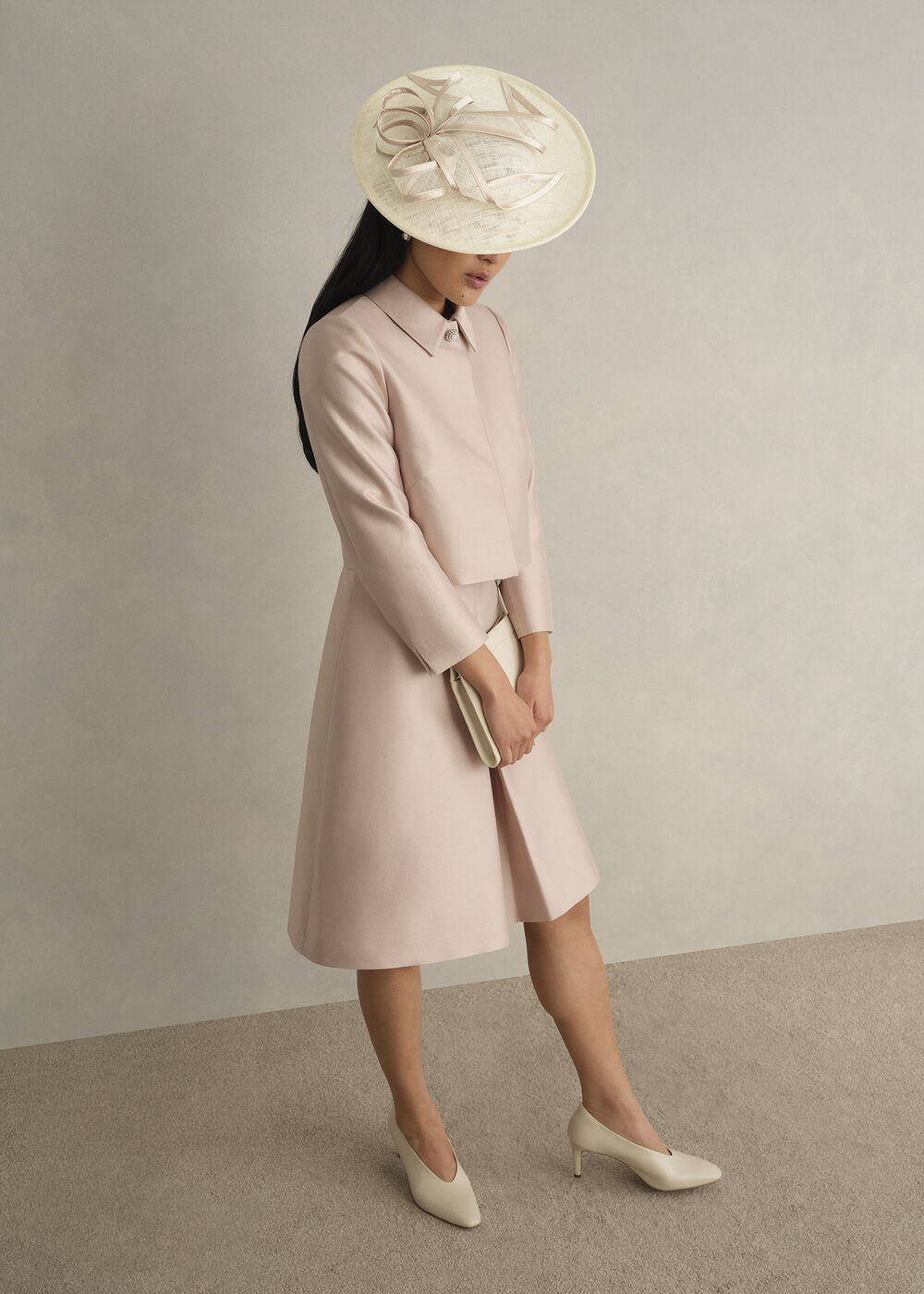 Ottilie Fascinator, Ivory Oyster, hi-res