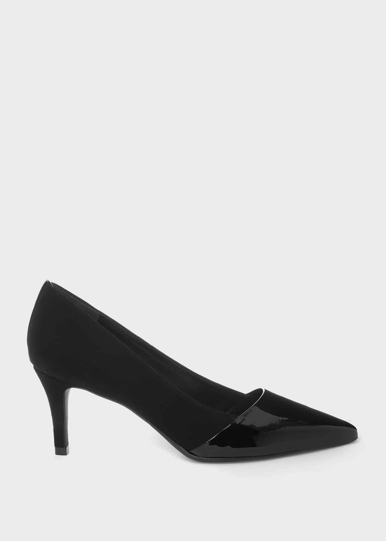 Rowan Suede Court Shoes, Black, hi-res