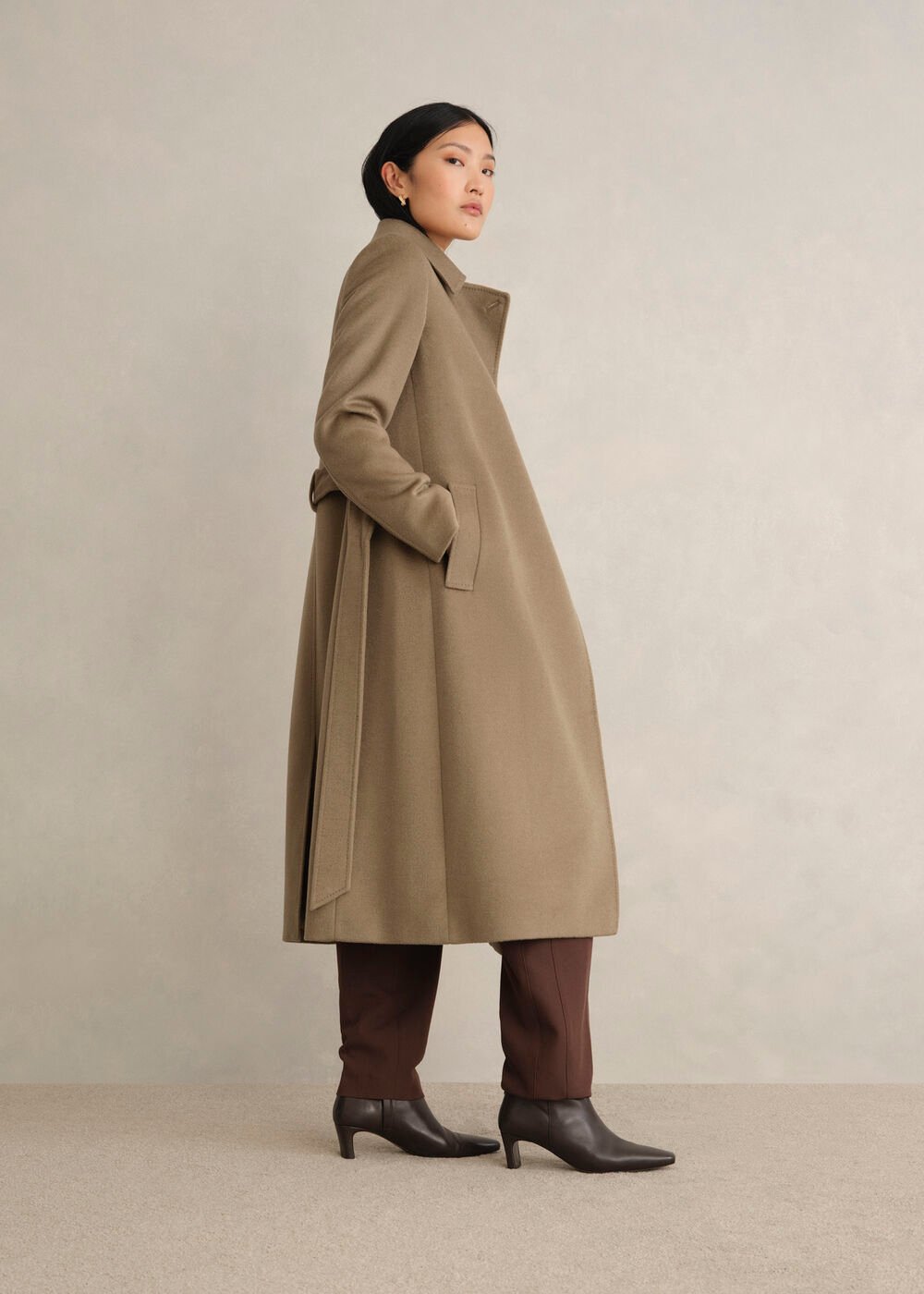 Petite Livia Wool Wrap Coat, Neutral, hi-res