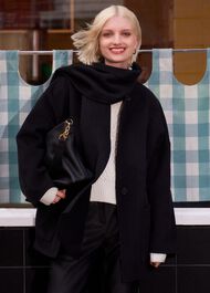 Hadley Scarf Coat, Black, hi-res