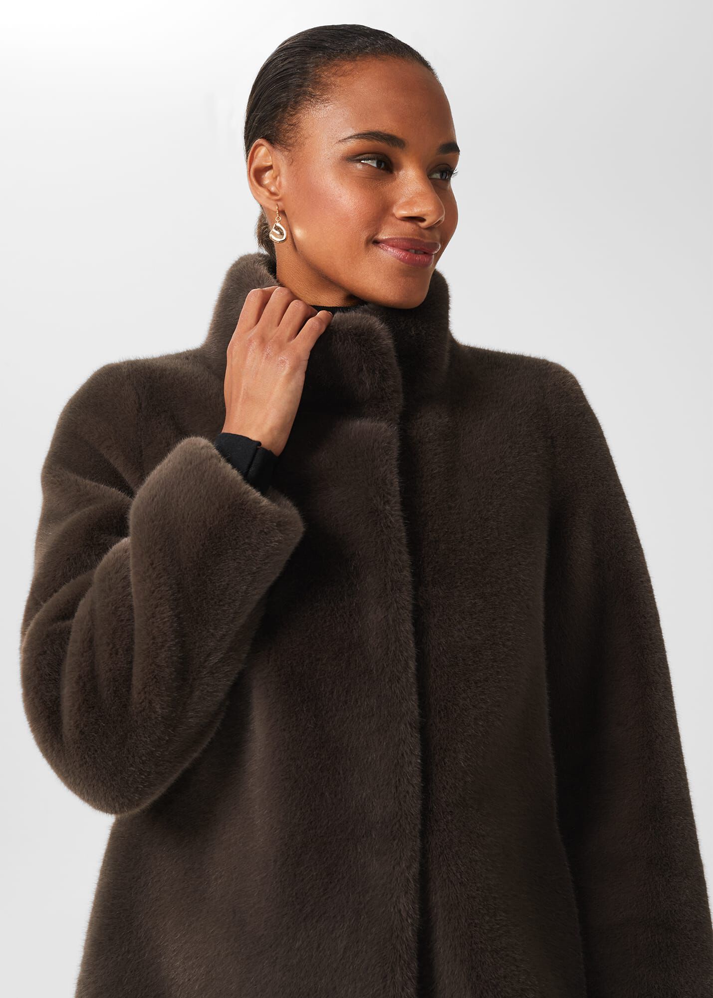 Hobbs faux outlet fur coat