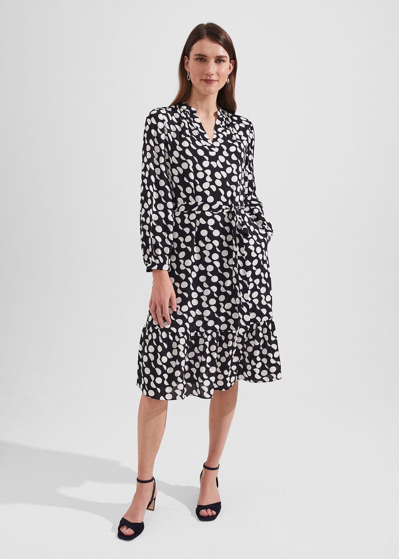 Mallory Dress, Navy Ivory, hi-res